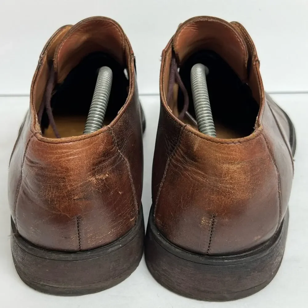 LLOYD Leather Shoes Brown Square Toe Vintage Derby German Old Money Luxury 10.5